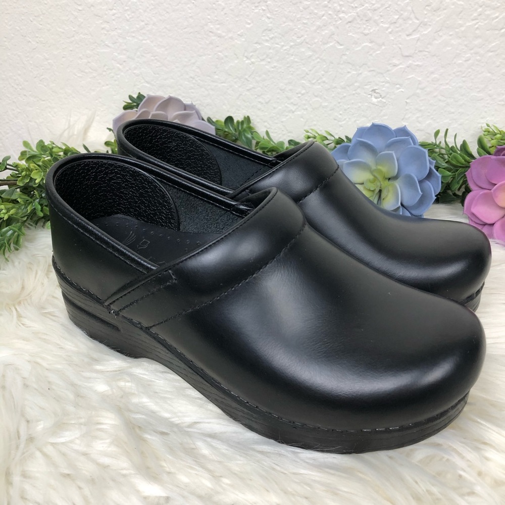 Black Dansko Professional Rubber Sole Clog Shoe